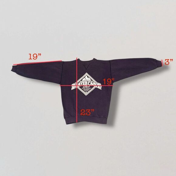 Vintage Beaver Canoe Omer Stringer Sweatshirt Crewneck Navy Blue Medium - Picture 3 of 7